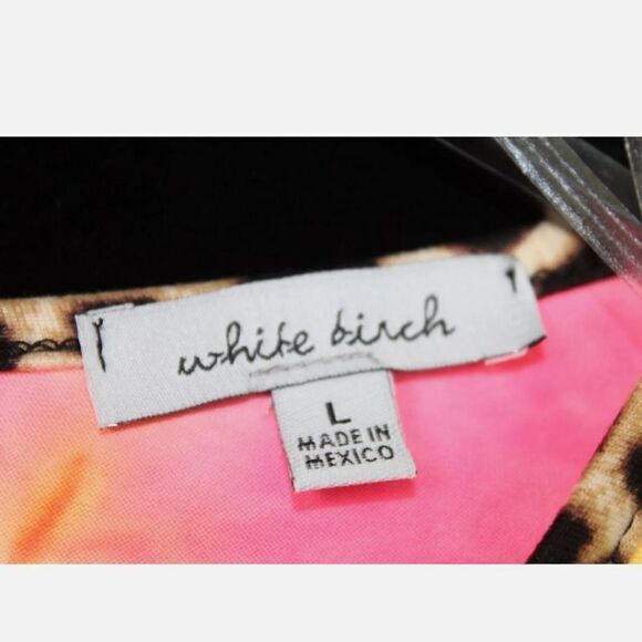 WHITE BIRCH LEISURE ROMPER TIE DYE LEOPARD TRIM SIZE LARGE NWOT - Picture 10 of 11